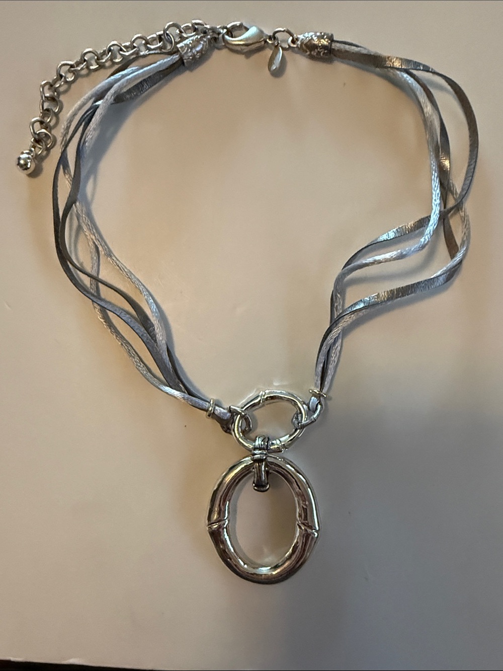 Chico's Silver Multi-Strand Pendant Necklace